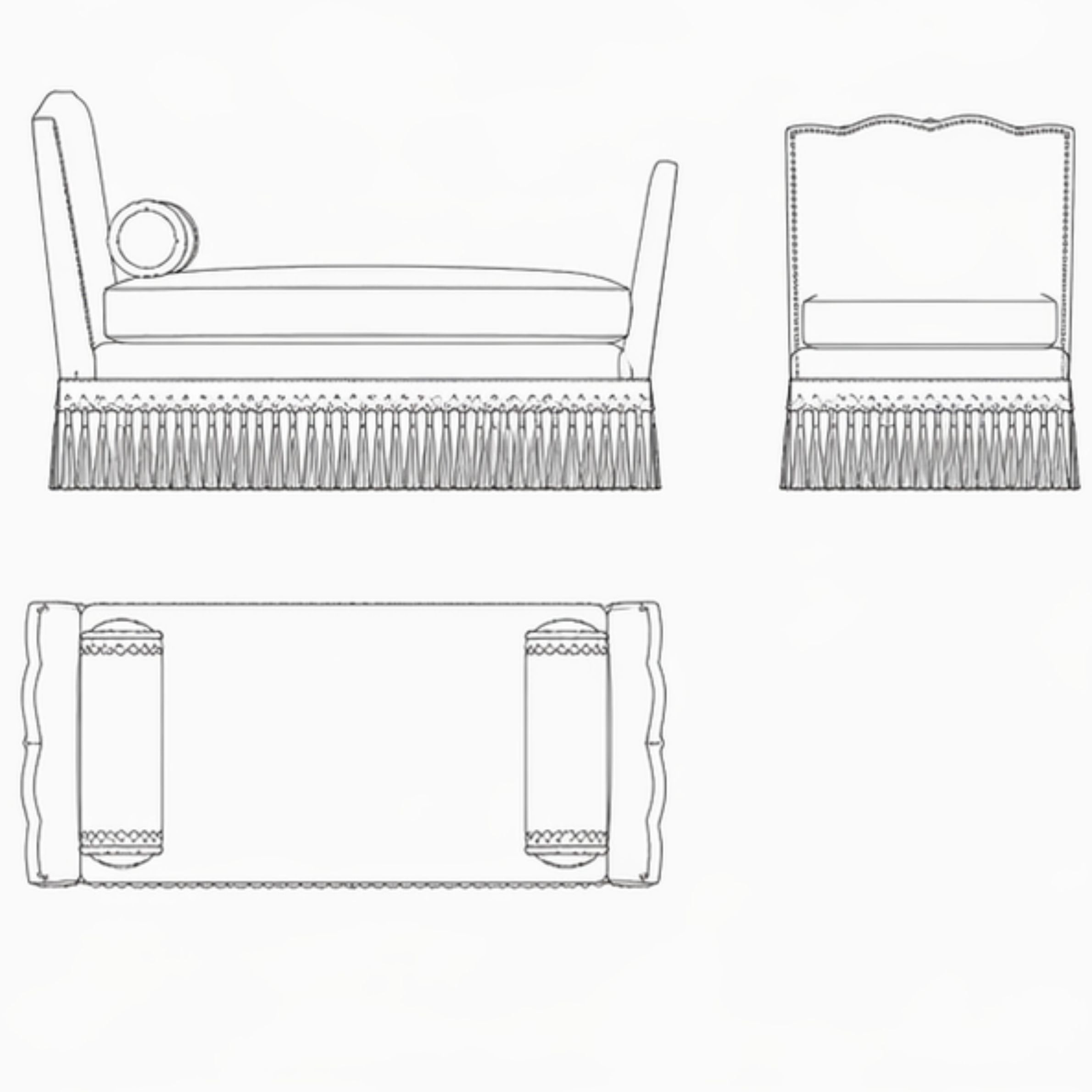 Roselle Chaise Ottoman (O-014)