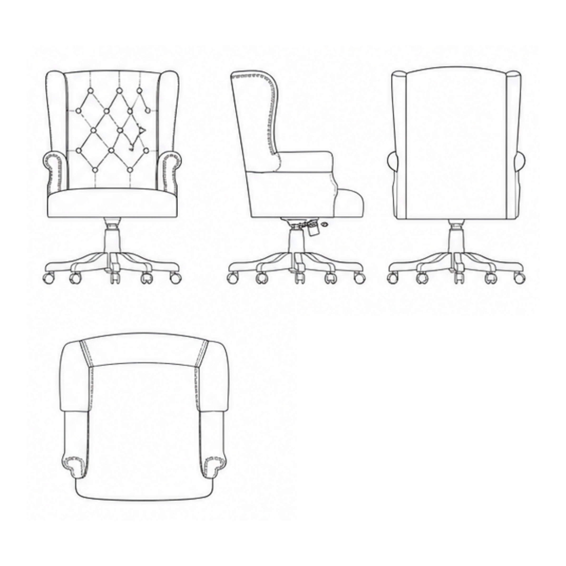 Oxford Wingback Executive Chair (SC002)