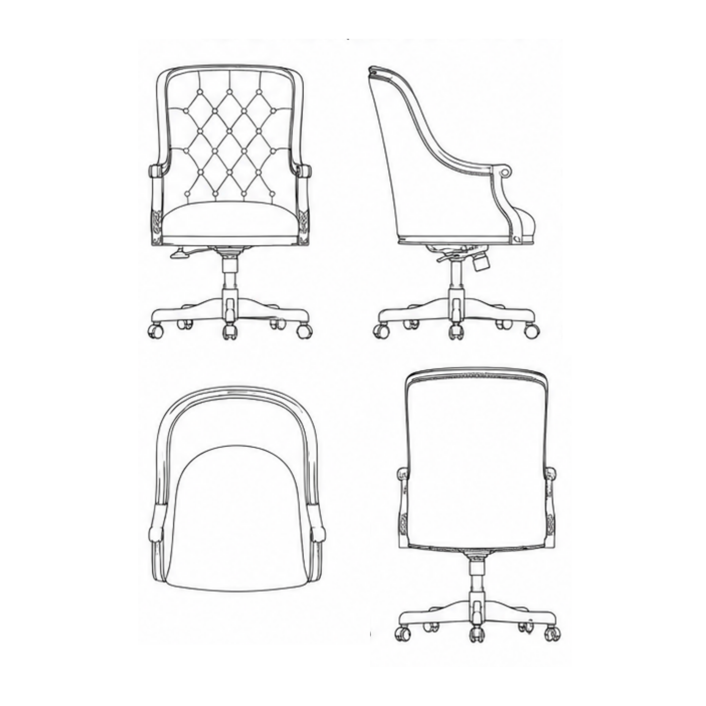 Regent Tufted Desk Chair (SC003)