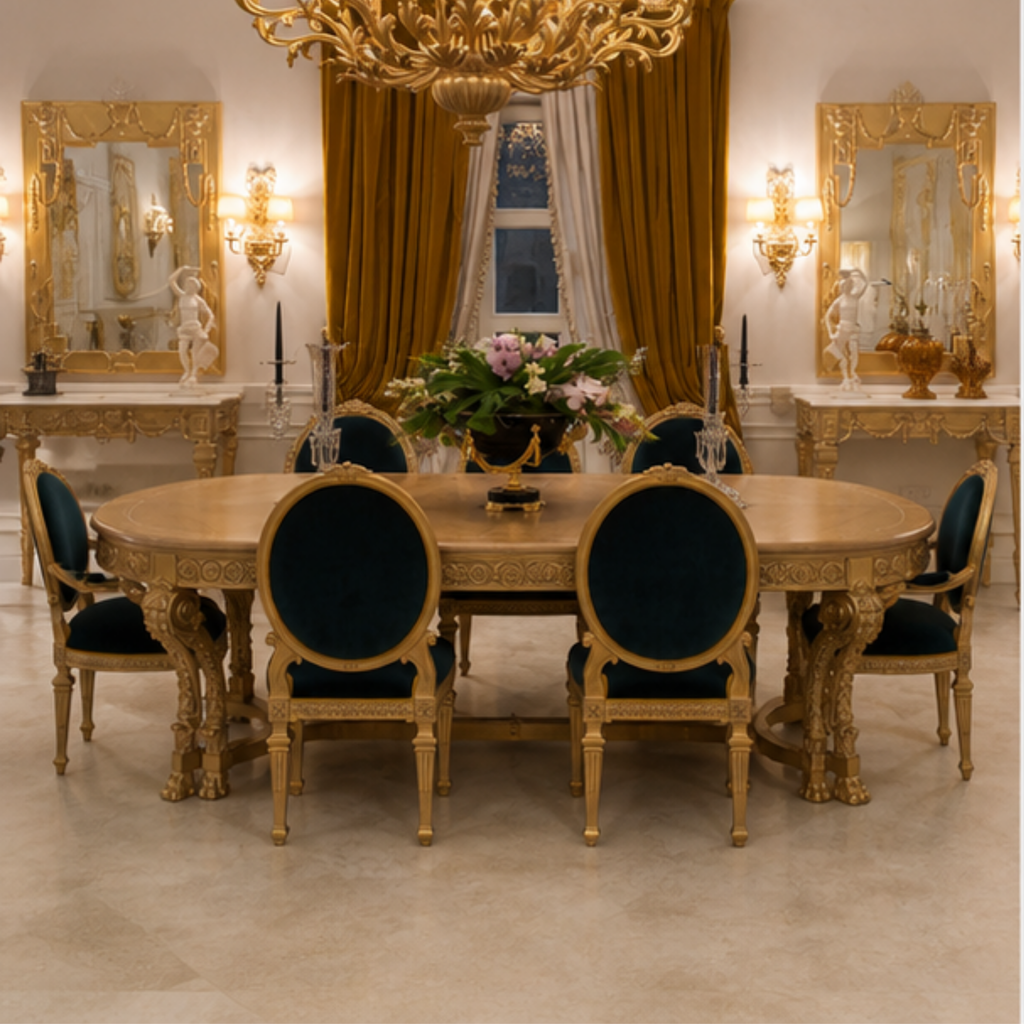 Palace Gilded Oval Dining Table (DT-023)