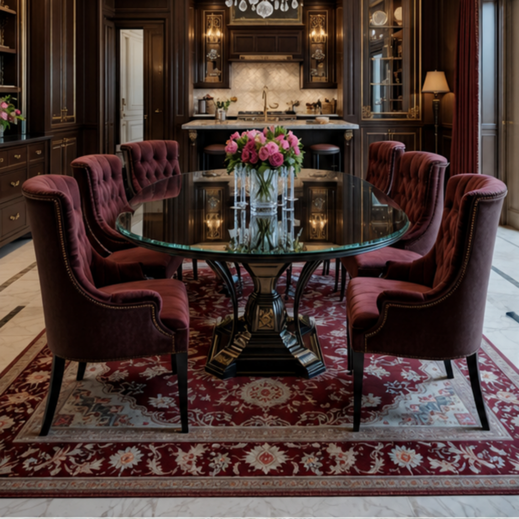 Sovereign Glass-Top Dining Table (DT-025)