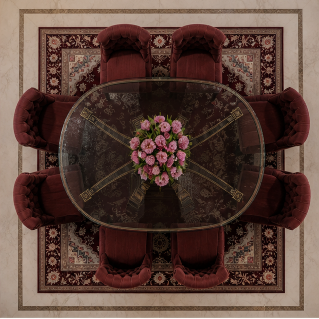 Sovereign Glass-Top Dining Table (DT-025)