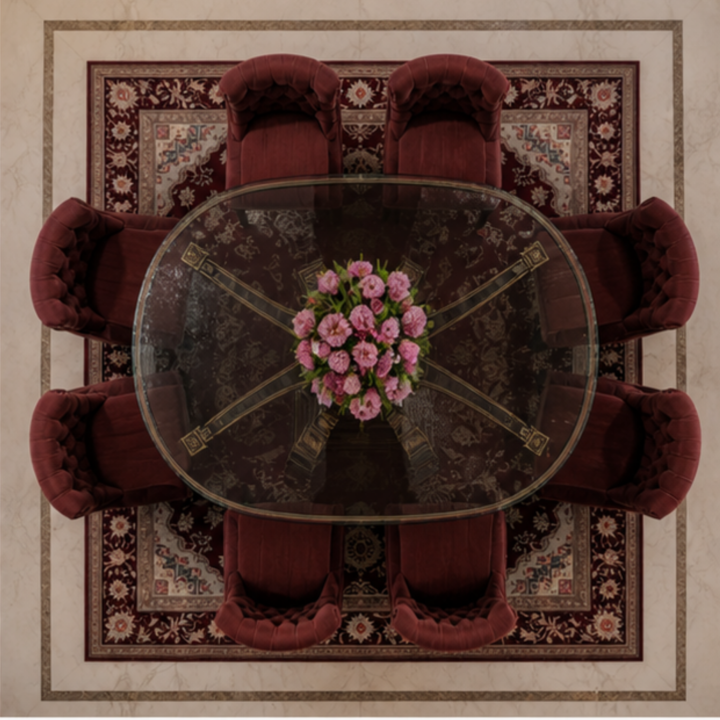 Sovereign Glass-Top Dining Table (DT-025)