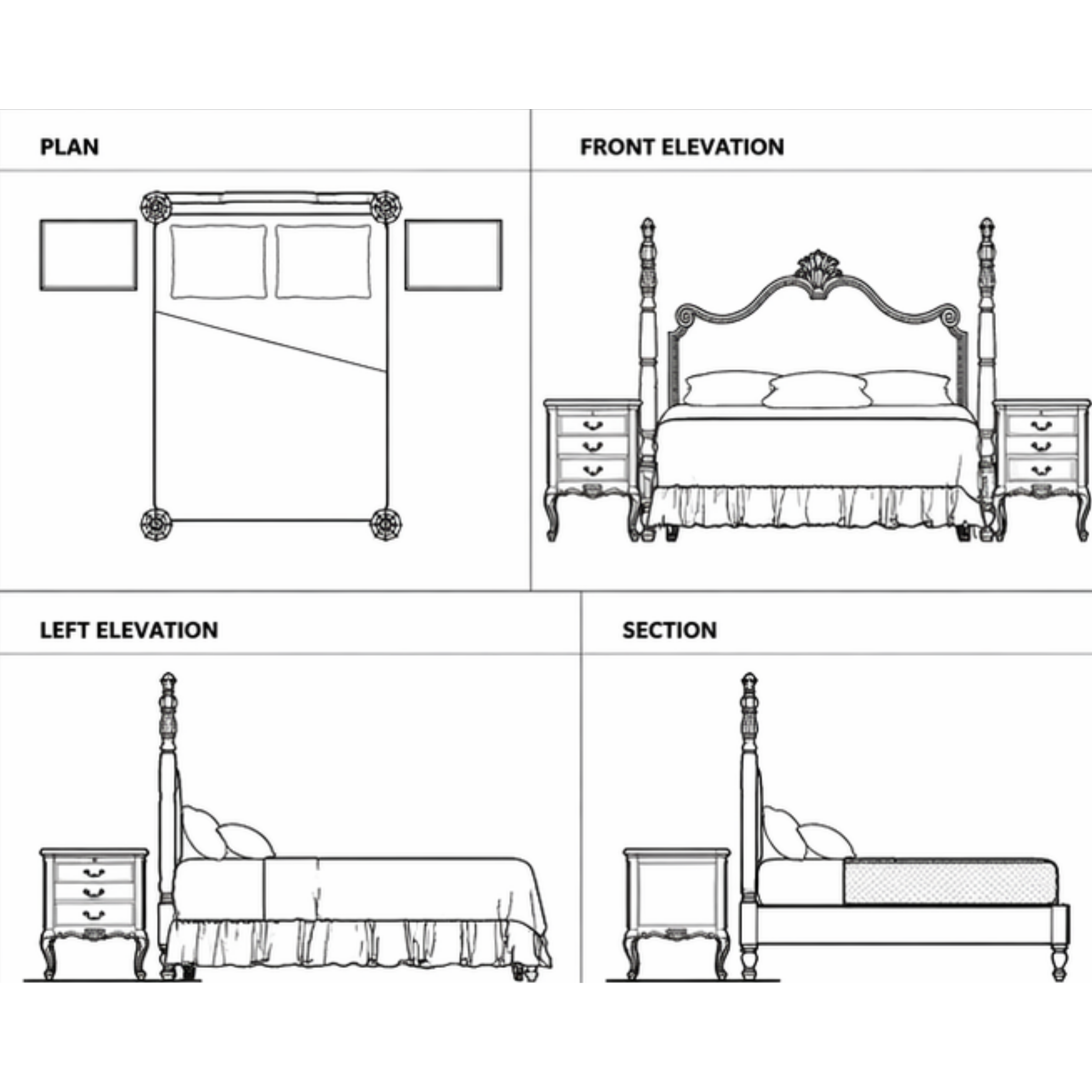 Velmora Bed (B025)