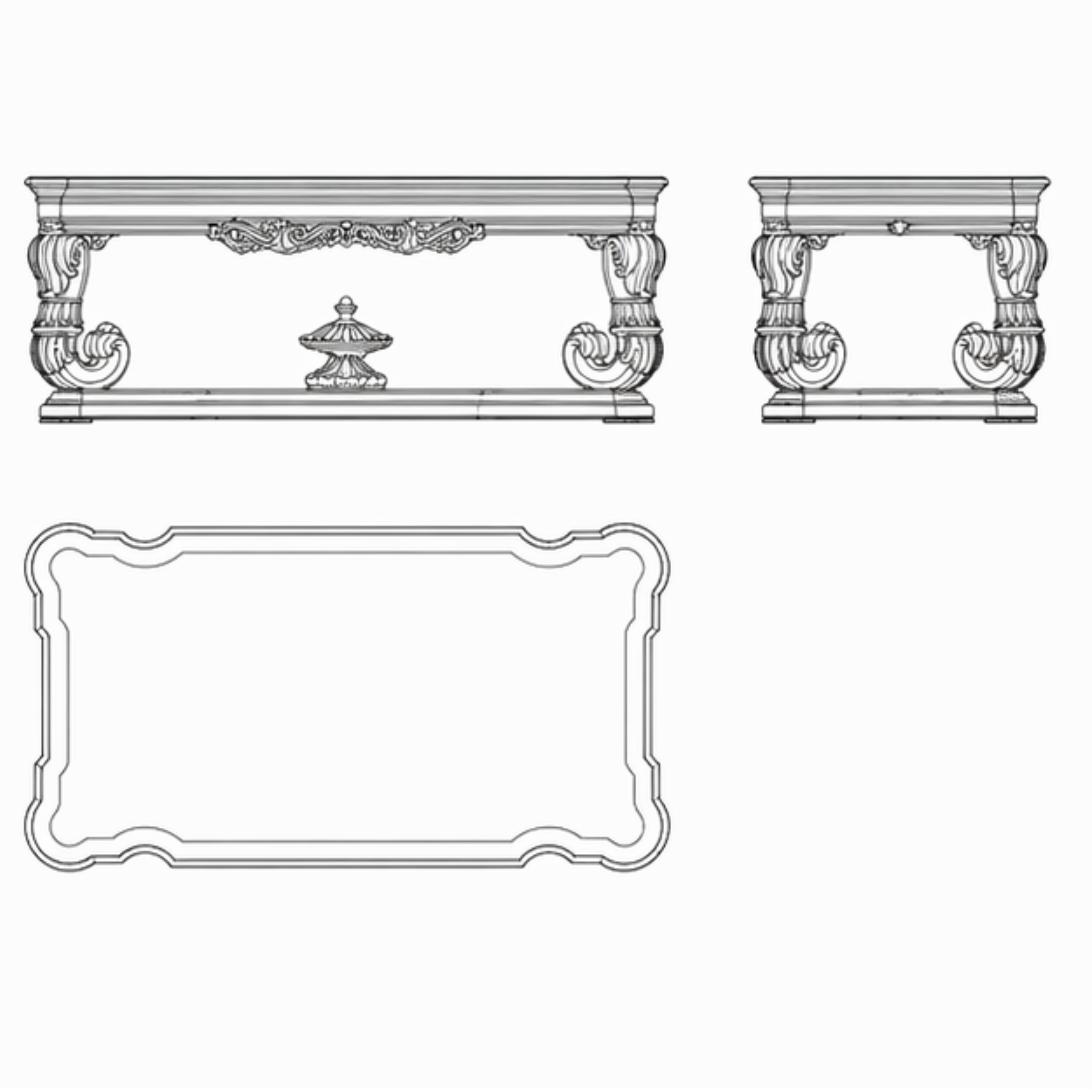 Aurelia Glass Crest Table (CT008)