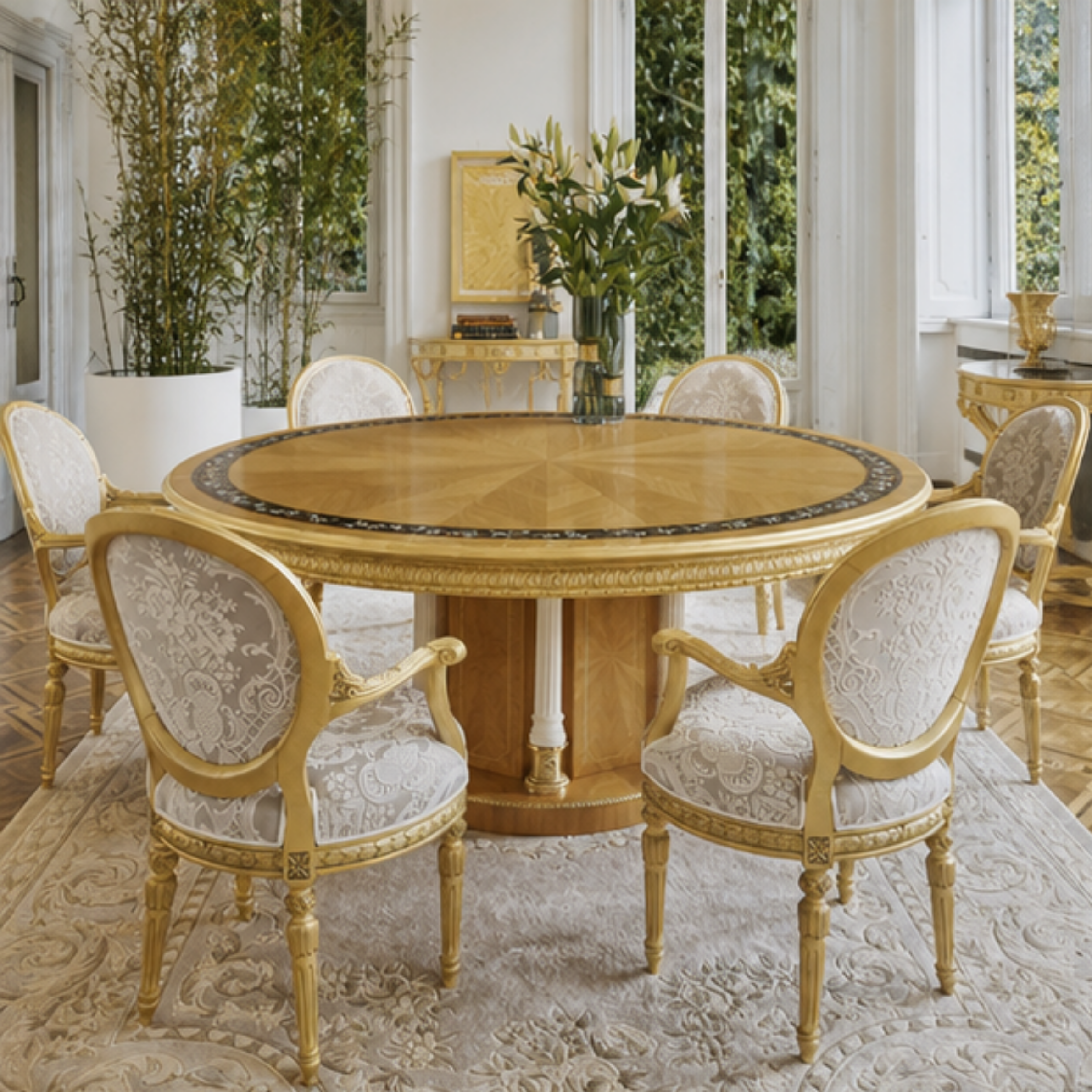 Palazzo Medallion Round Dining Table (DT-036)