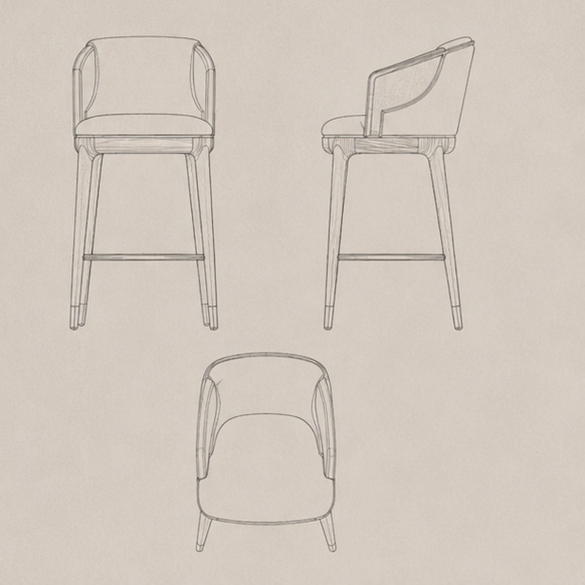 Horizon Crescent Bar Stool (BS005)