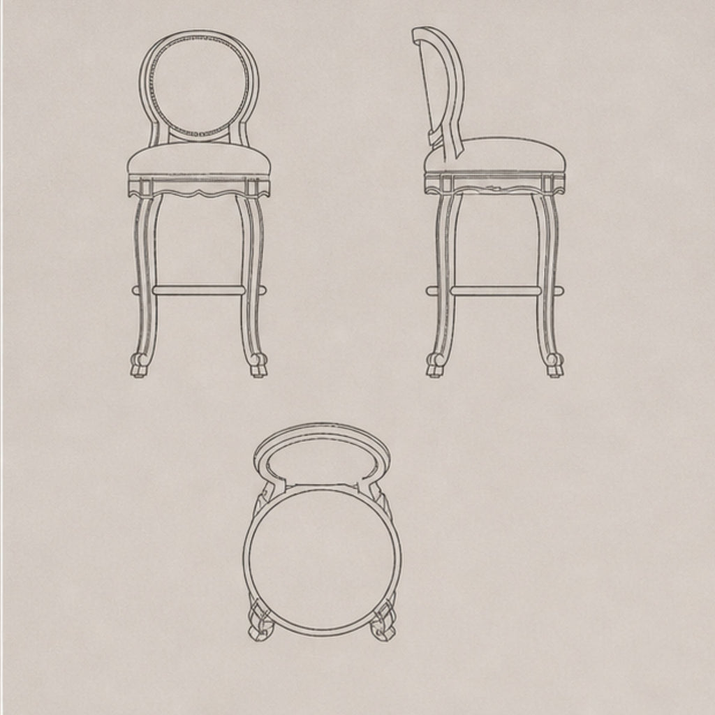 Royal Medallion Bar Stool (BS007)