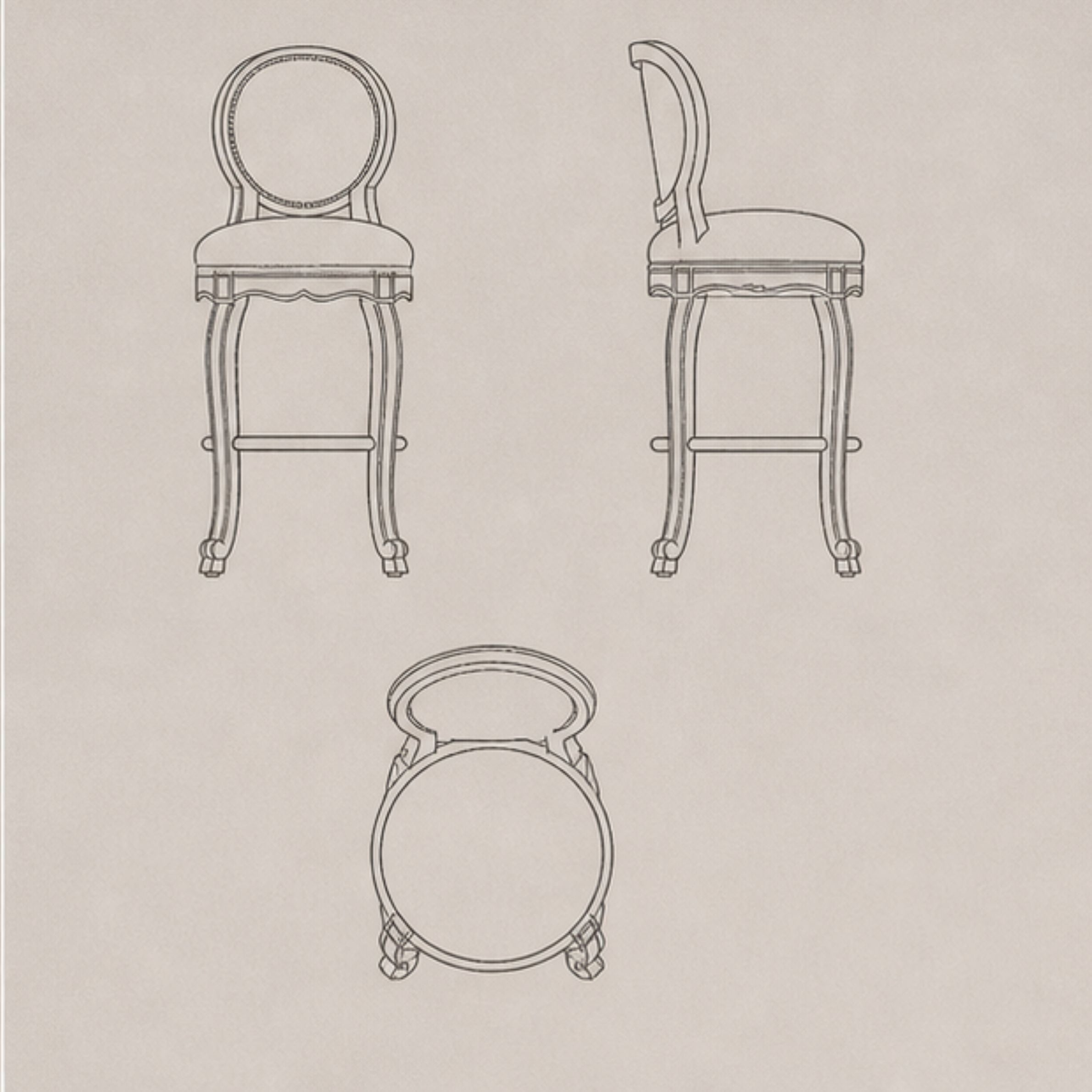 Royal Medallion Bar Stool (BS007)