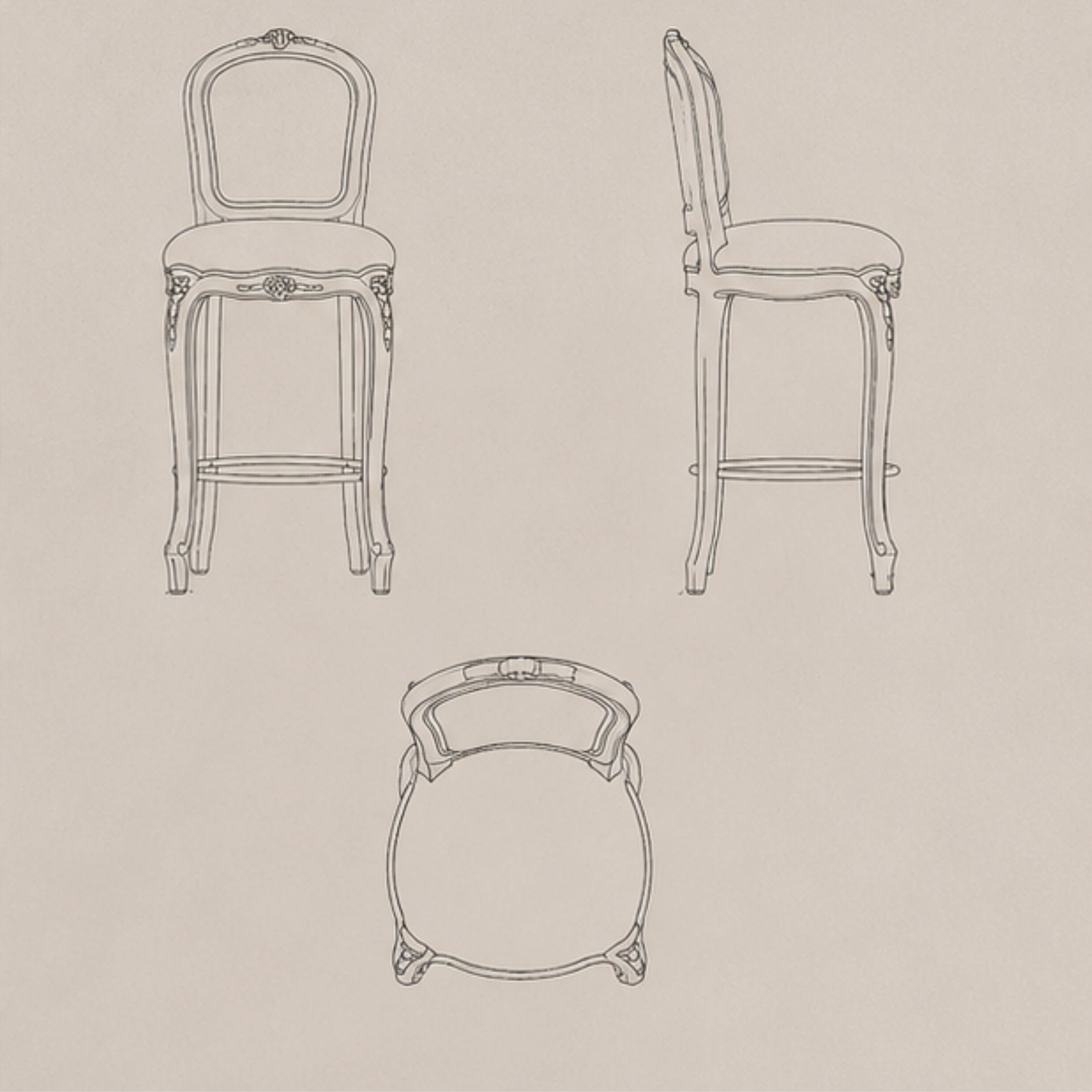 Chantilly Rococo Bar Stool (BS010)