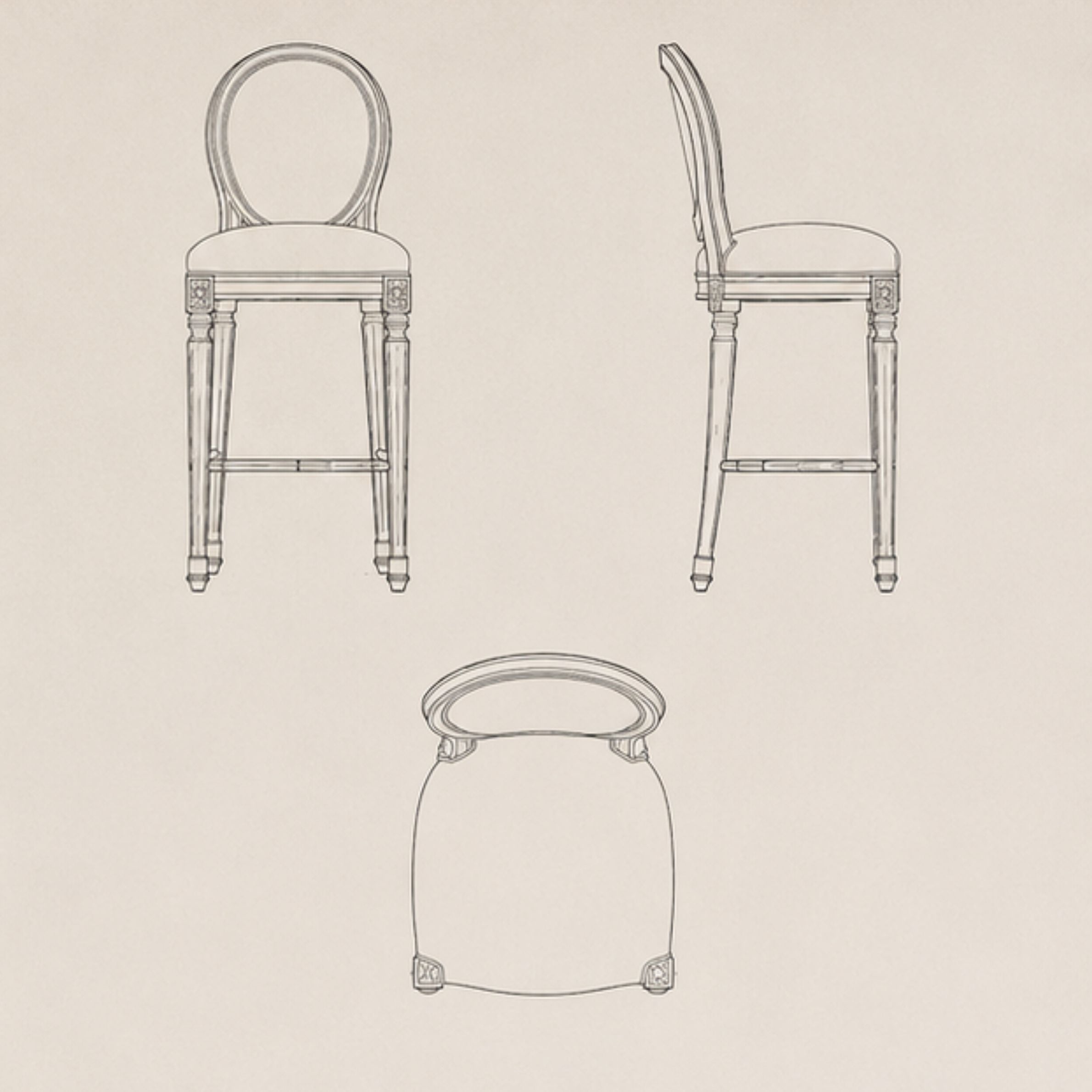 Florentine Heritage Bar Stool (BS011)