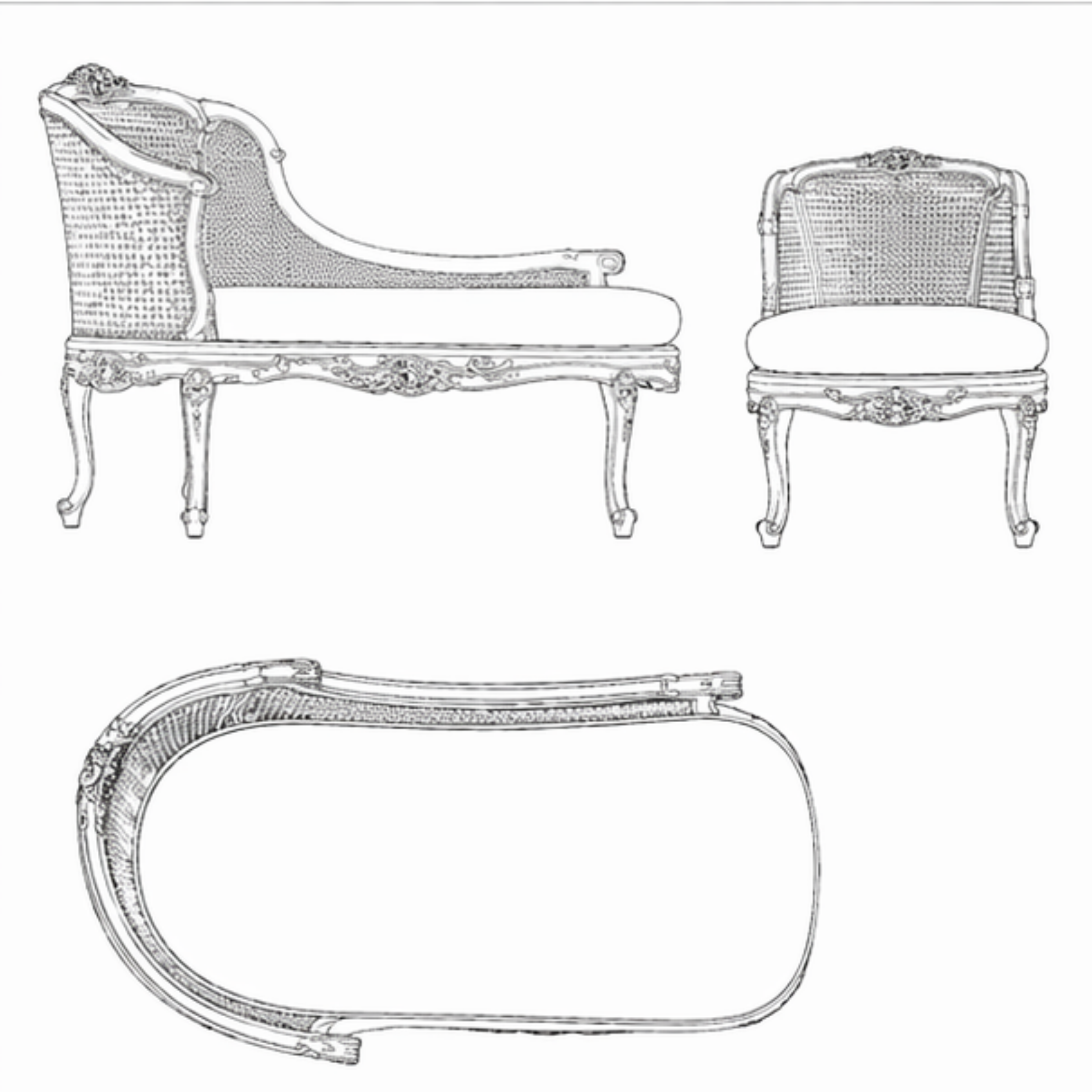 Orlina Chaise Bench (BB003)