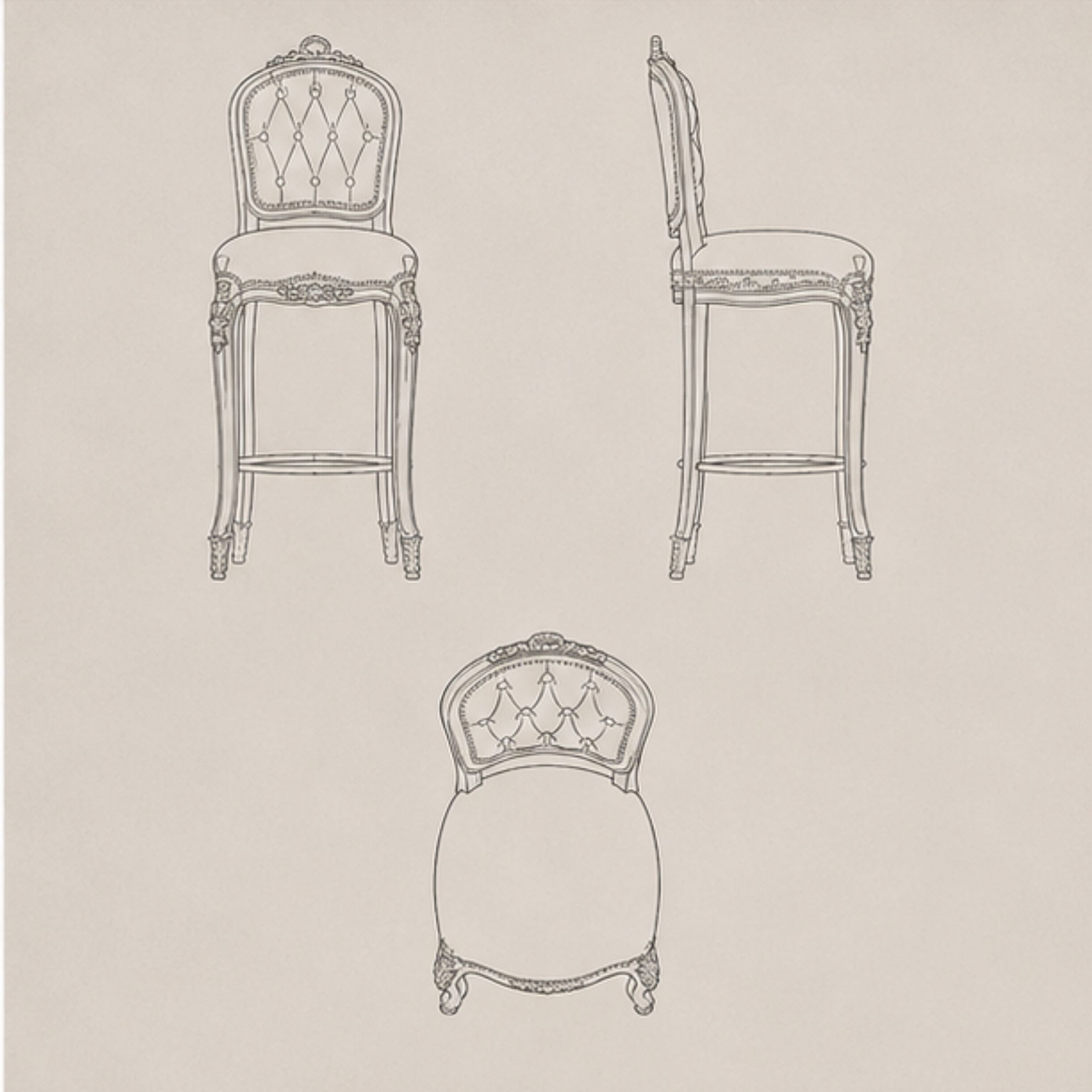 Imperial Tufted Bar Stool (BS012)