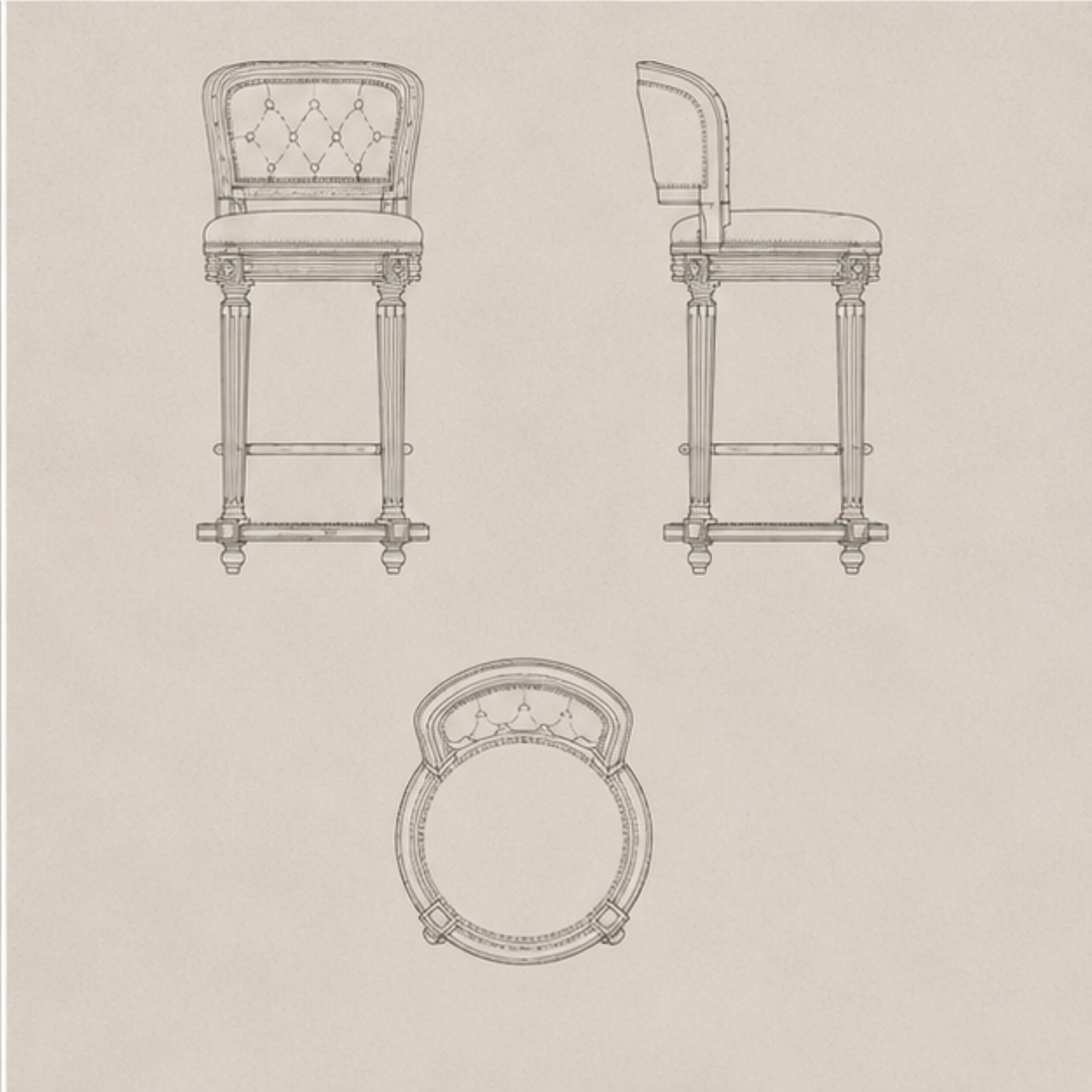 Nizam Tufted Bar Stool (BS013)