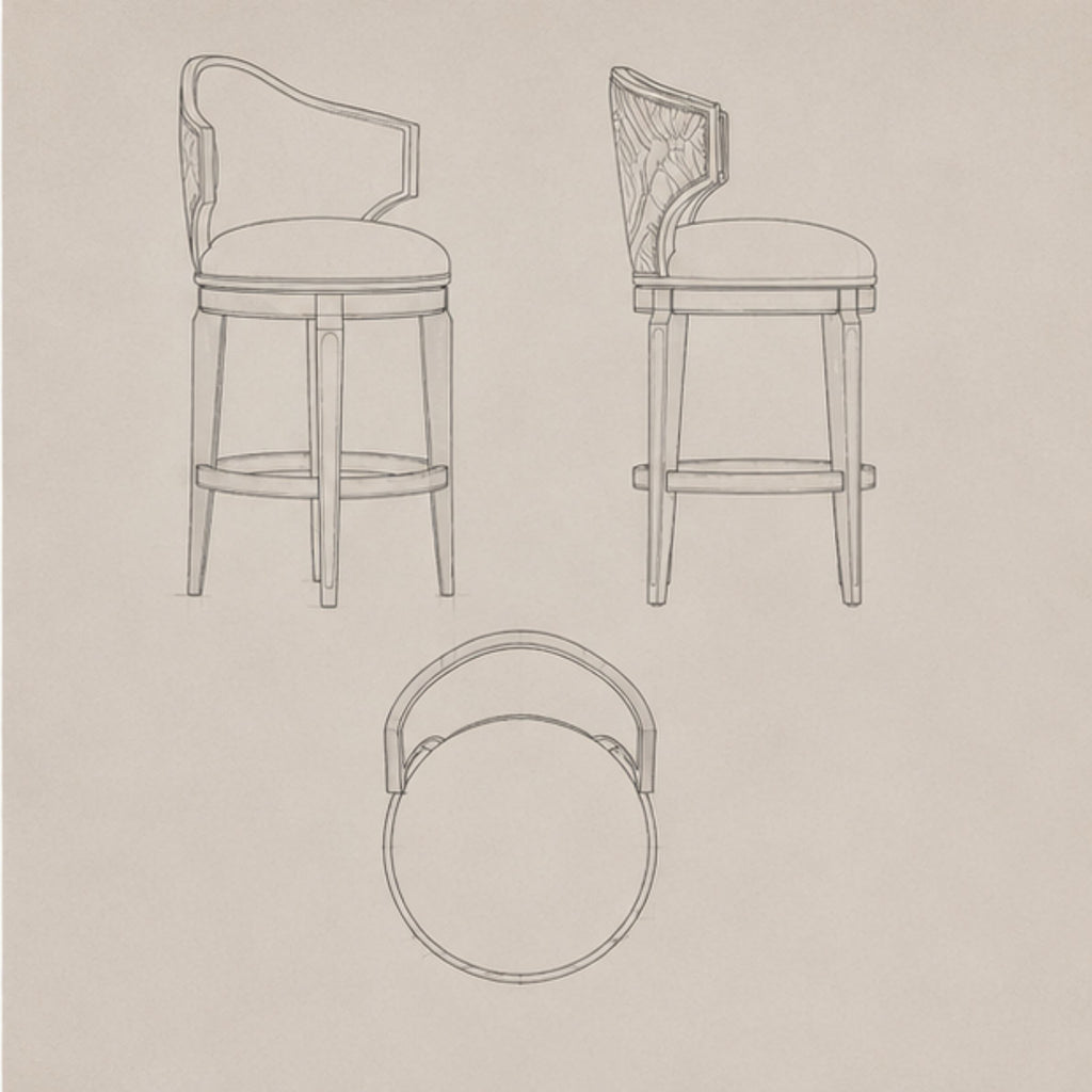 Shekhawati Medallion Swivel Stool (BS014)