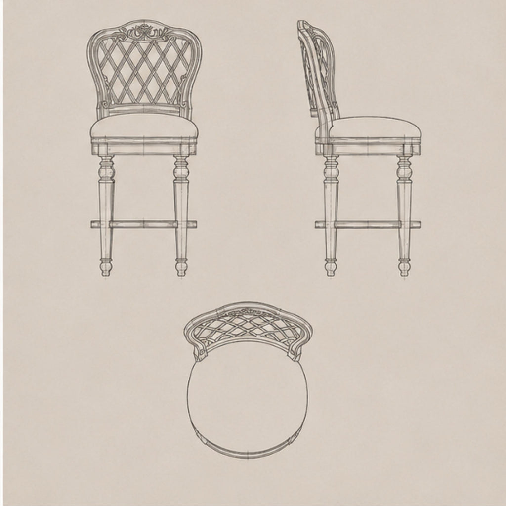 Lattice Court Swivel Bar Stool (BS016)