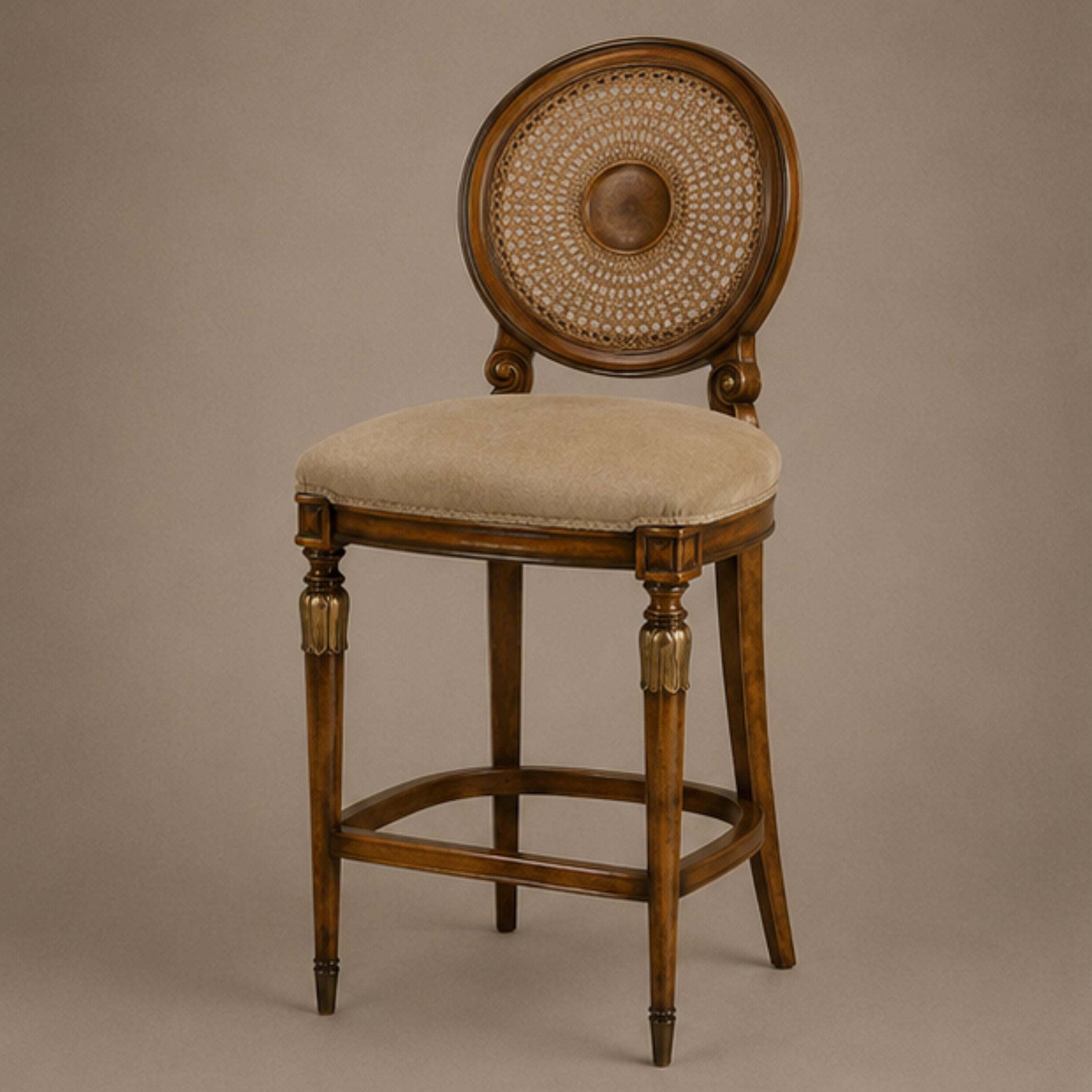 Kohinoor Cane Medallion Stool (BS017)