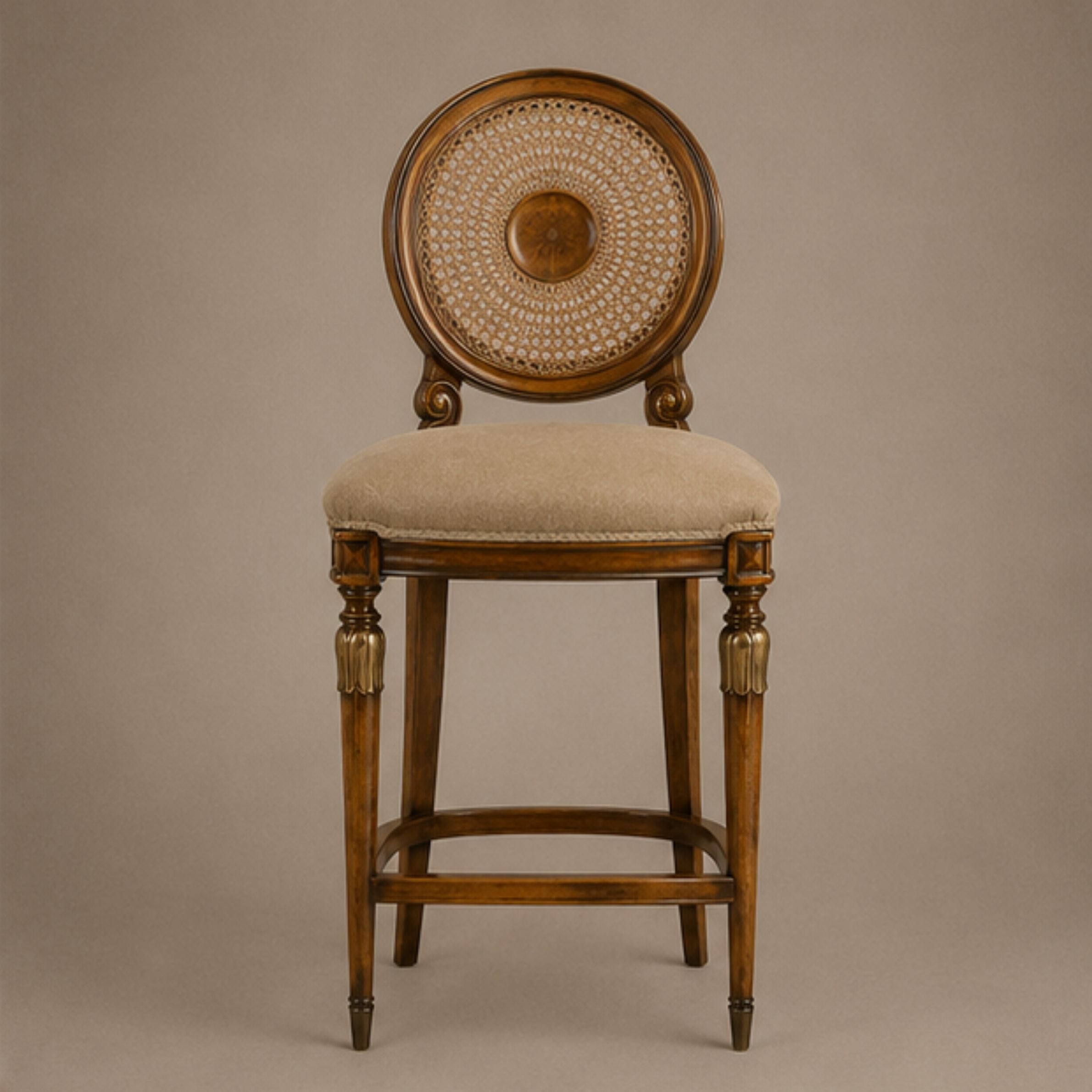 Kohinoor Cane Medallion Stool (BS017)