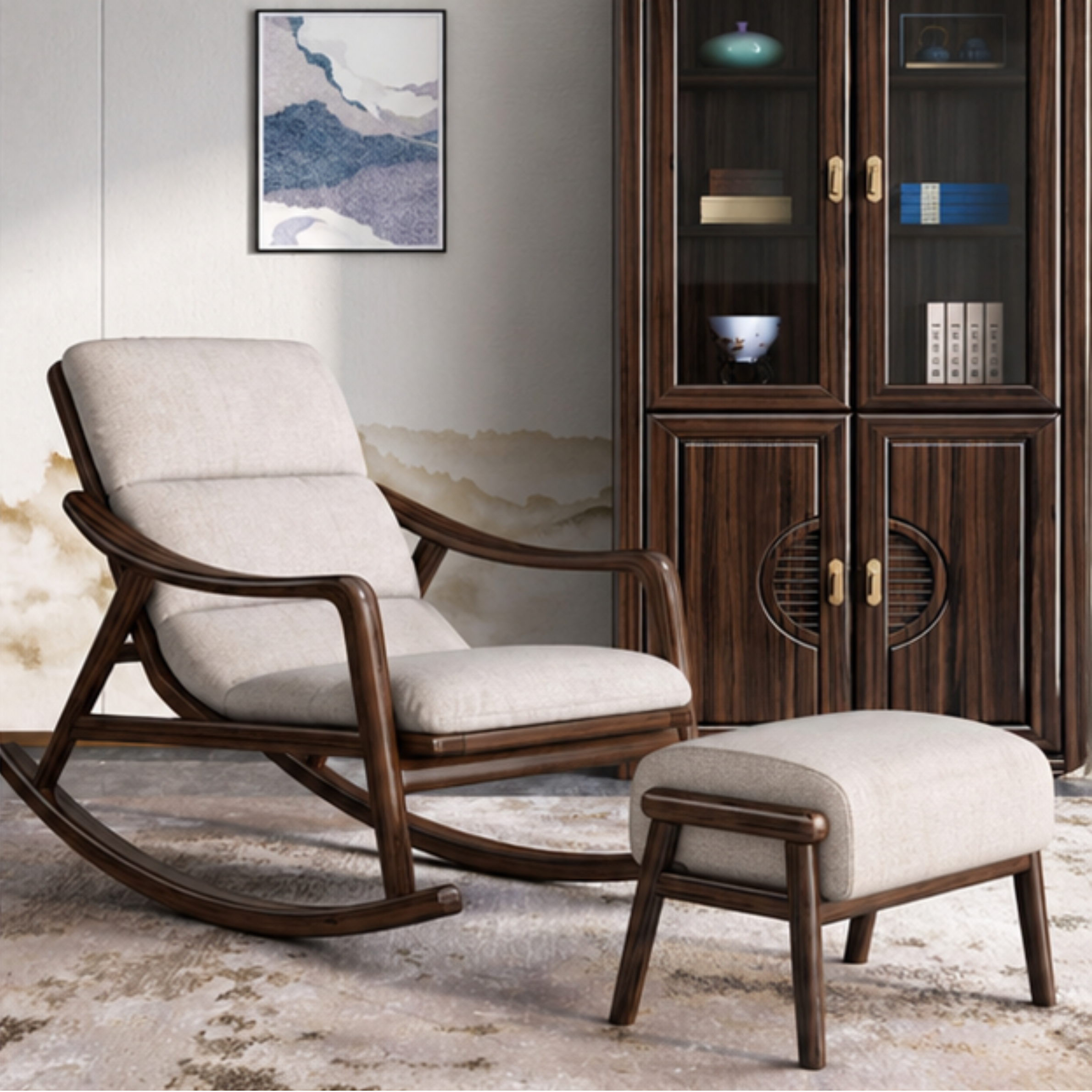 Norvella Ottoman Rocker Set (RC008)