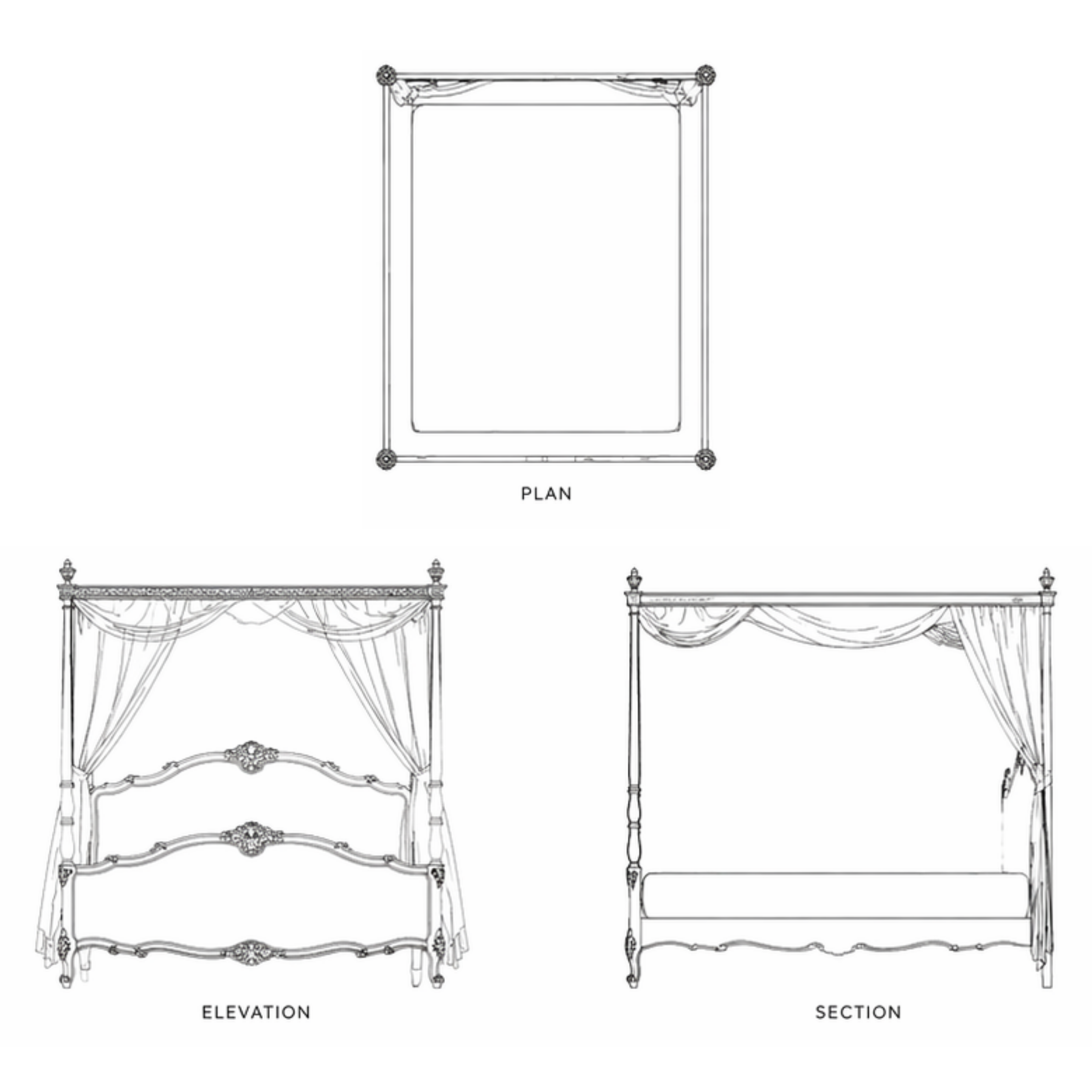 Aurelia Canopy Bed (B035)