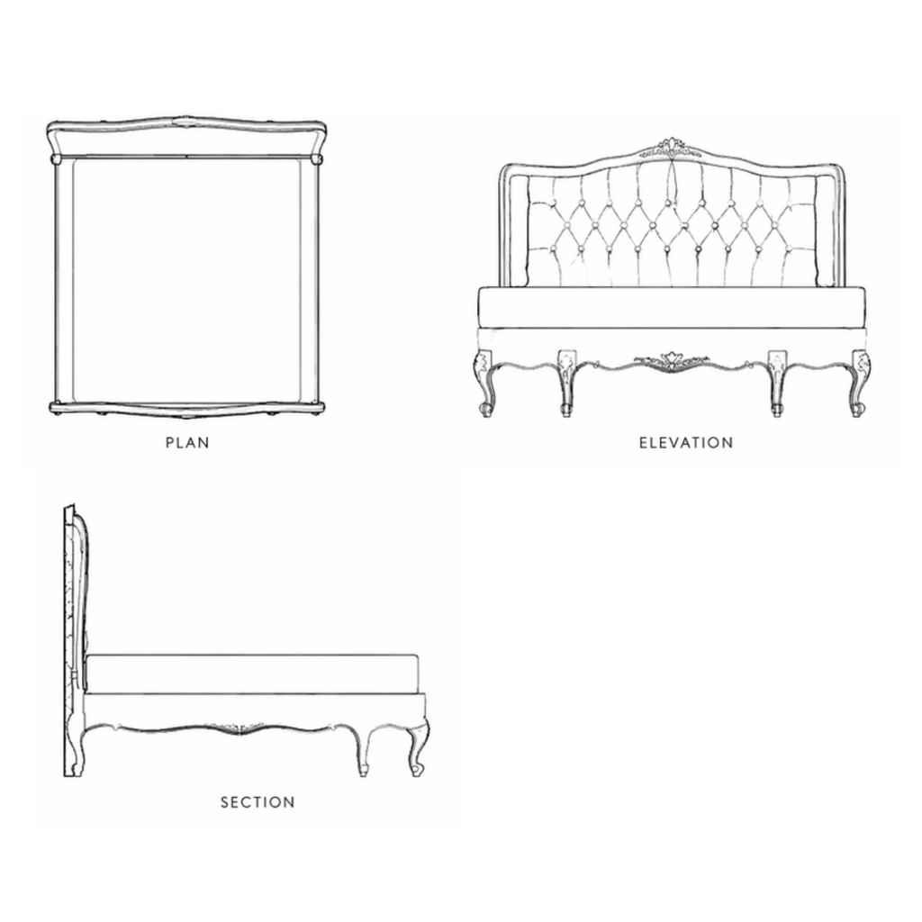 Elara Hand-Carved Teak Bed (B041)