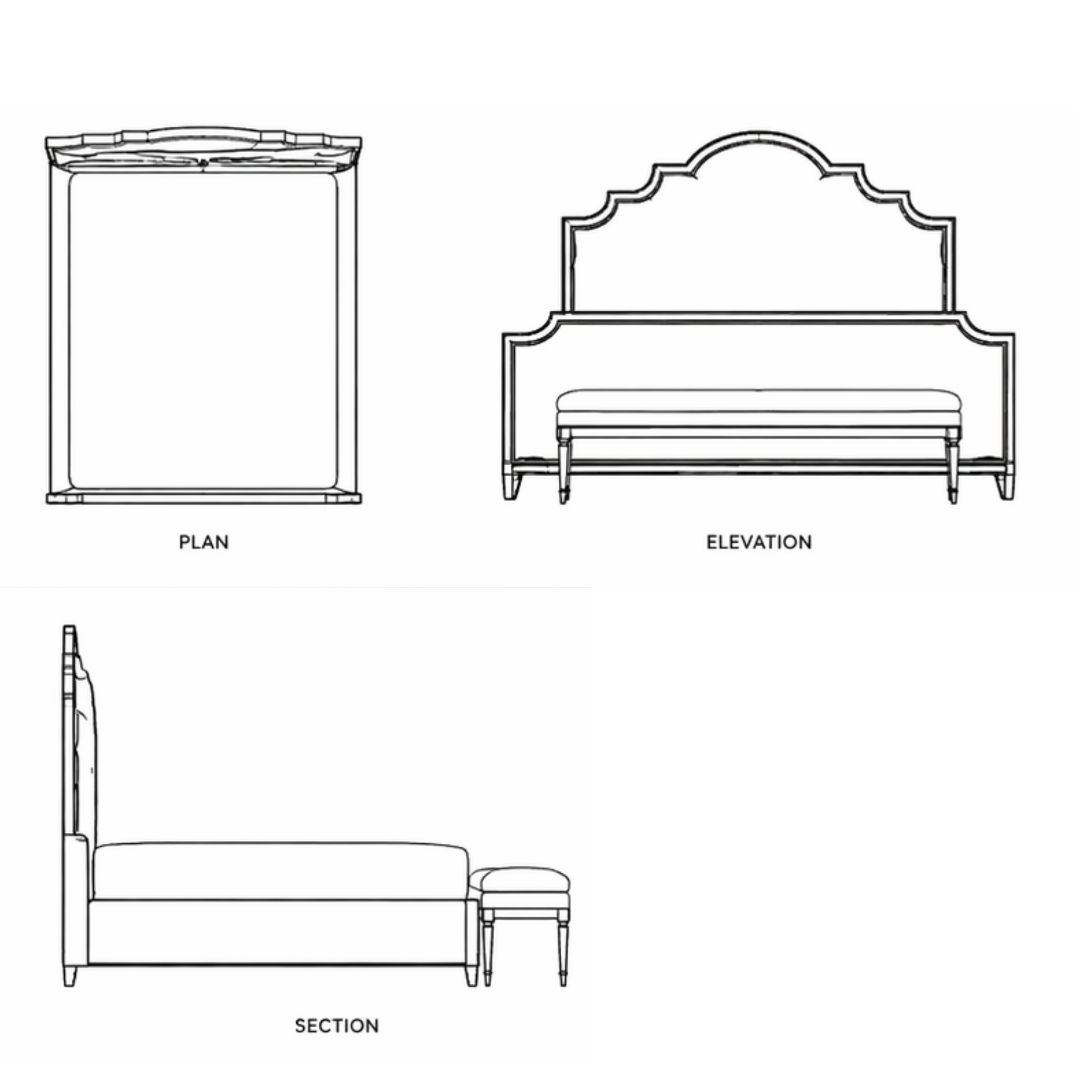 Arc Noir Suite Bed (B043)