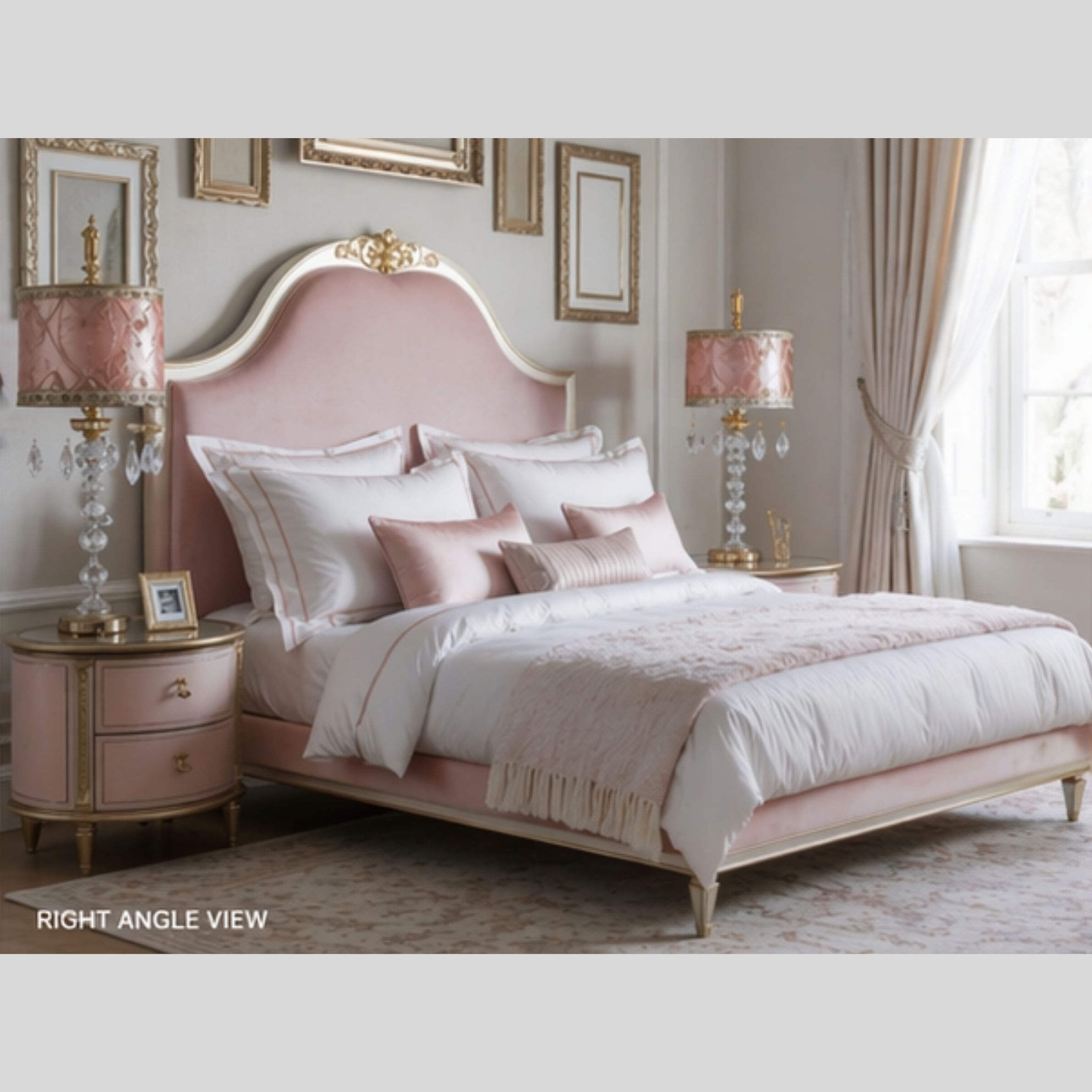 Blush Palais Gold Bed (B044)