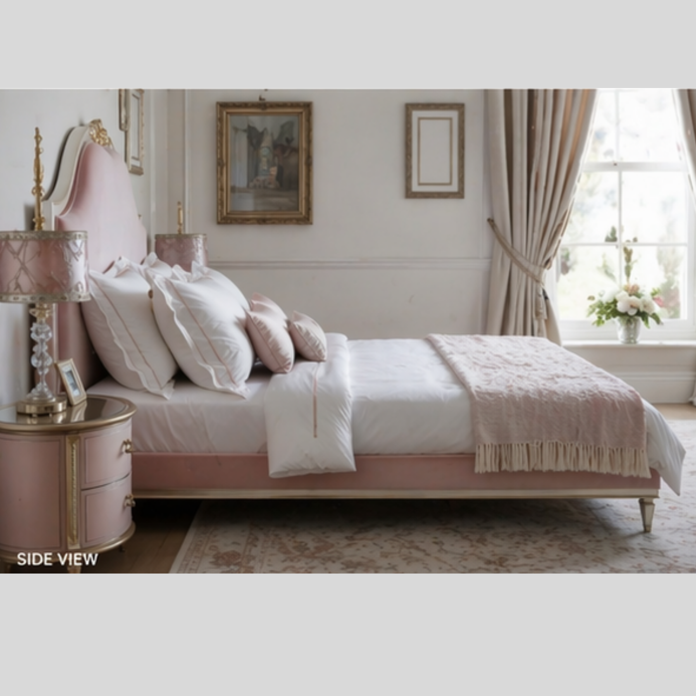 Blush Palais Gold Bed (B044)