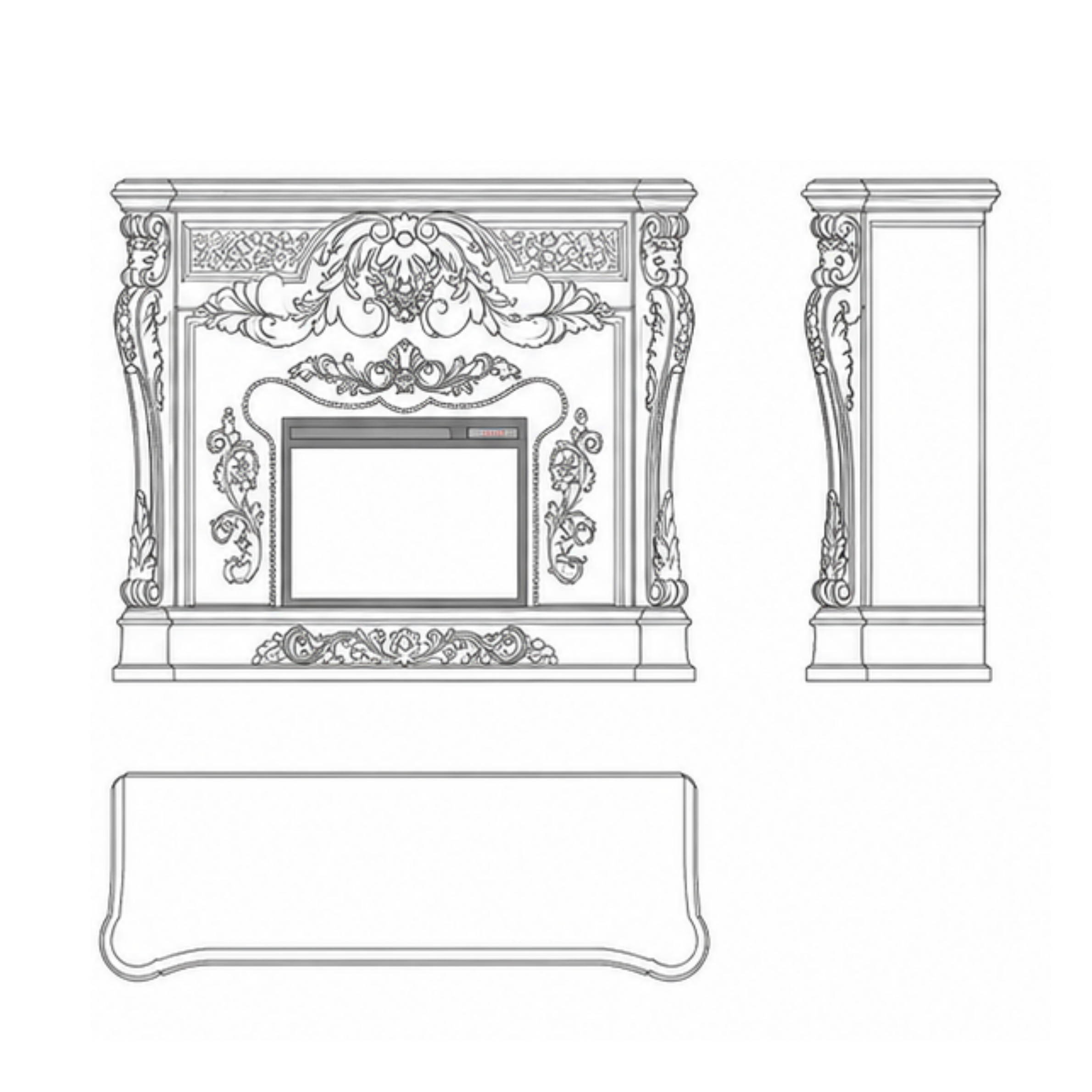 Ivory Chateau Fireplace (FP008)