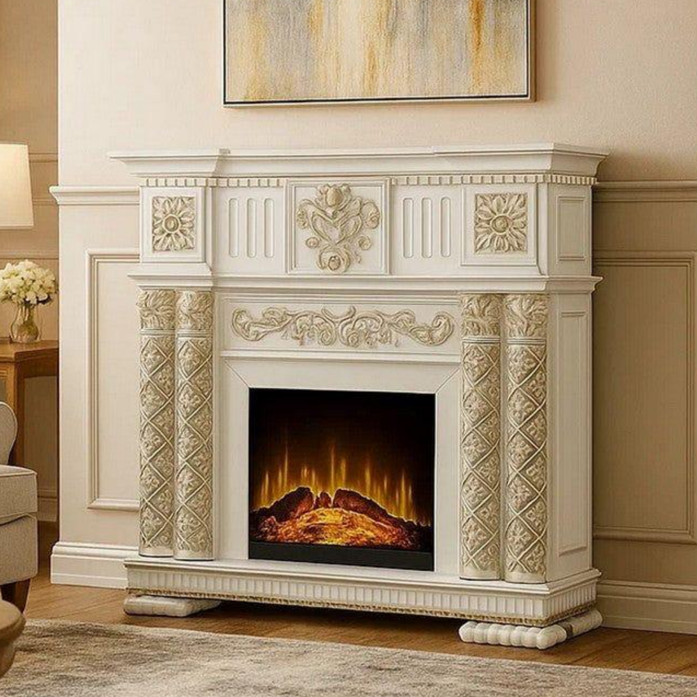 Versailles Embossed Fireplace (FP009)