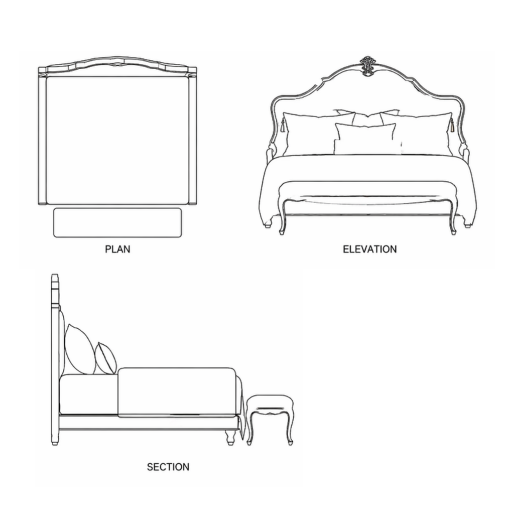 Seraphine Carved Scallop Bed (BO42)