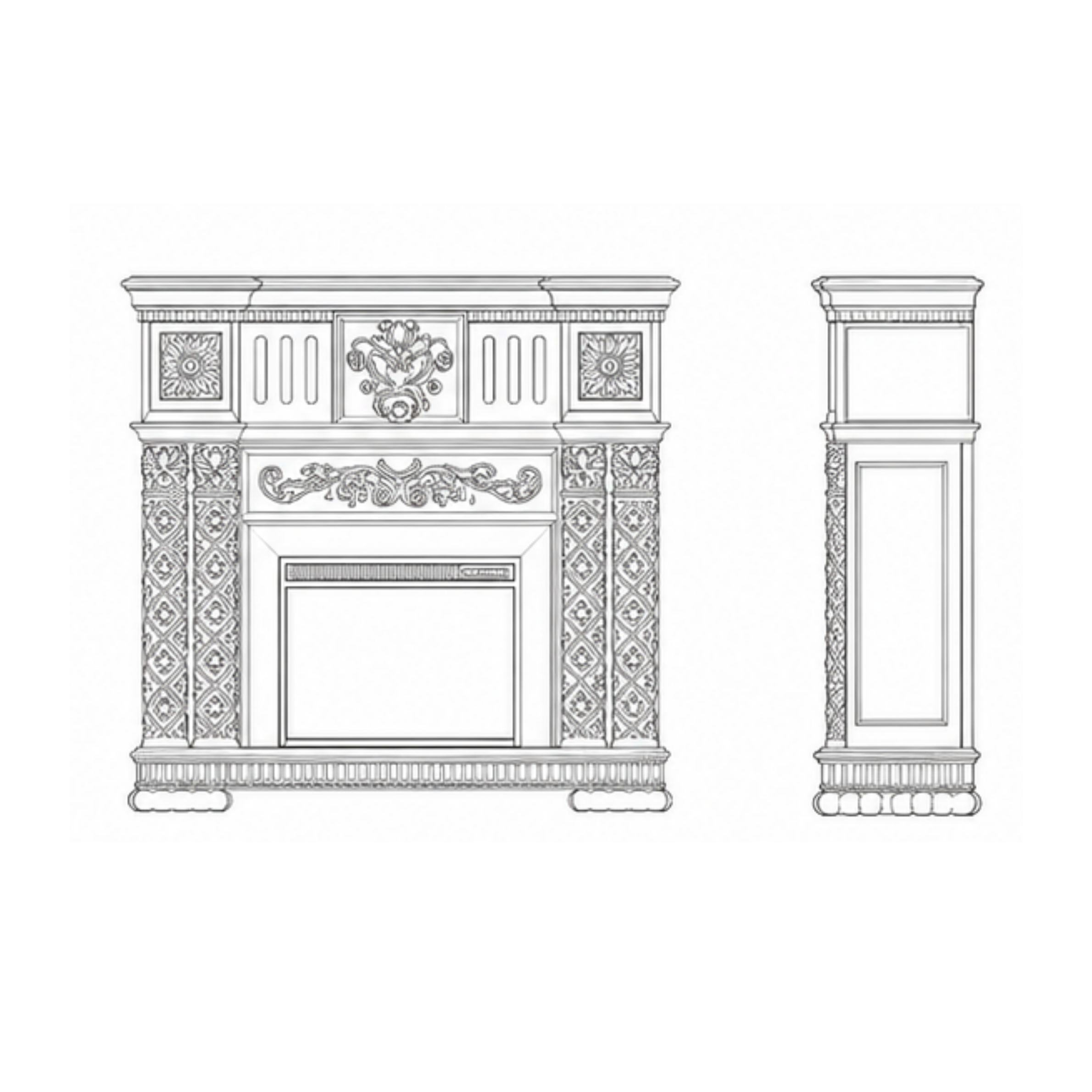 Versailles Embossed Fireplace (FP009)